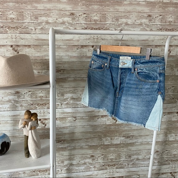 Free People | Patched Denim Mini Skirt | Skirt - Picture 5 of 10
